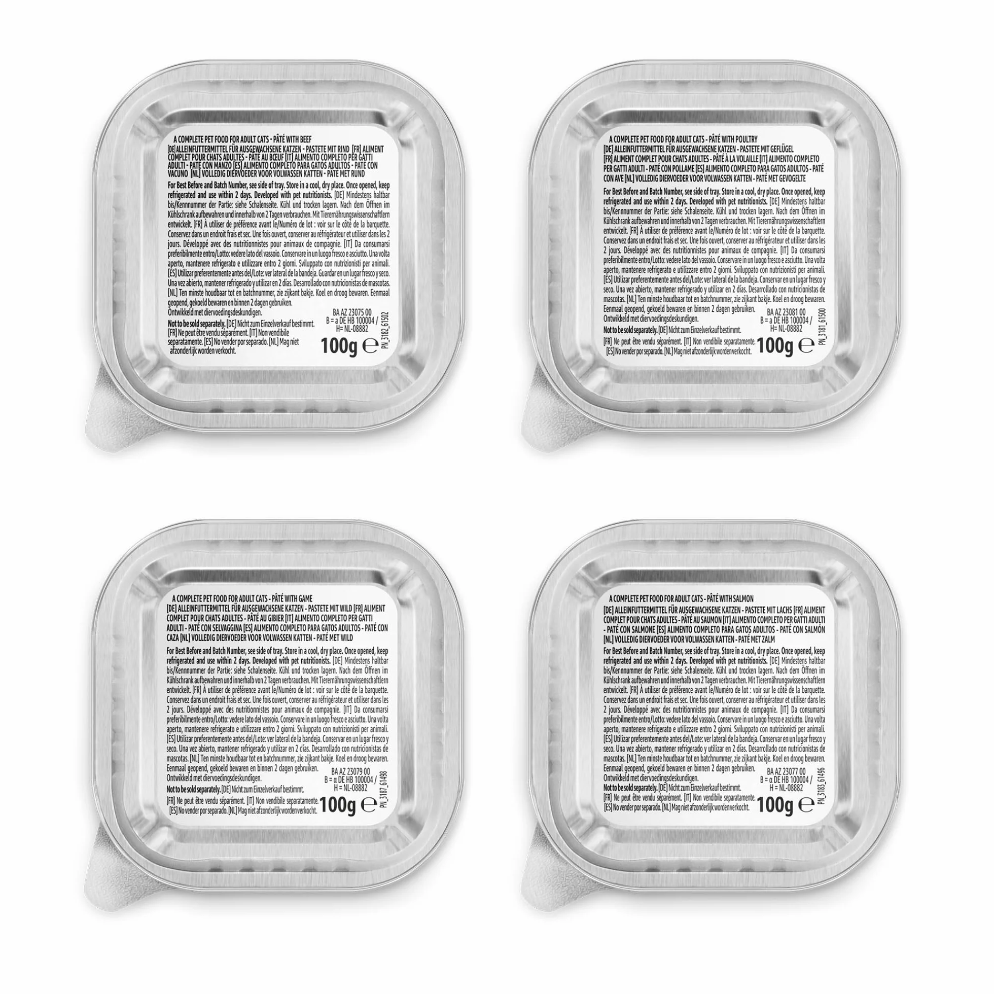 Comida Húmeda para Gatos by Amazon, Paté Mixto, 100g, Paquete de 32