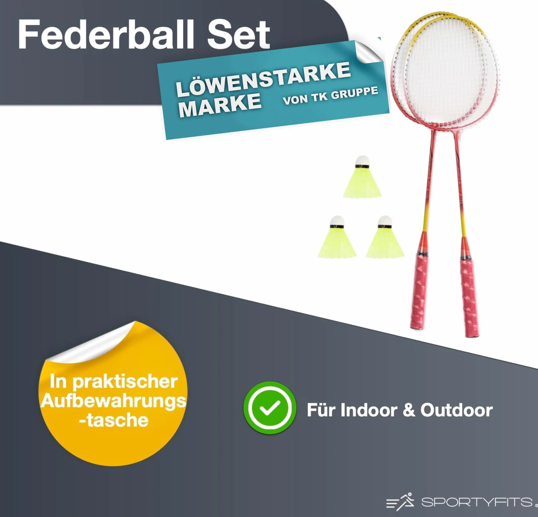 Juego de raquetas de bádminton para adultos con 3 pelotas de entrenamiento y competición