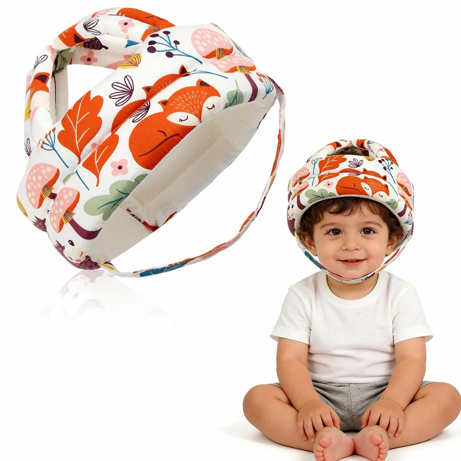 Casco Protector Ajustable y Transpirable Anti-Caídas para Bebés 6-36 Meses