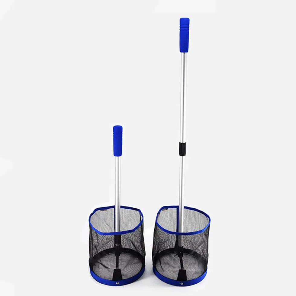Ejoyous Recogedor de Pelotas de Tenis de Mesa Capacidad 120 Pelotas Poste Ajustable 58-92 cm Nailon Ligero
