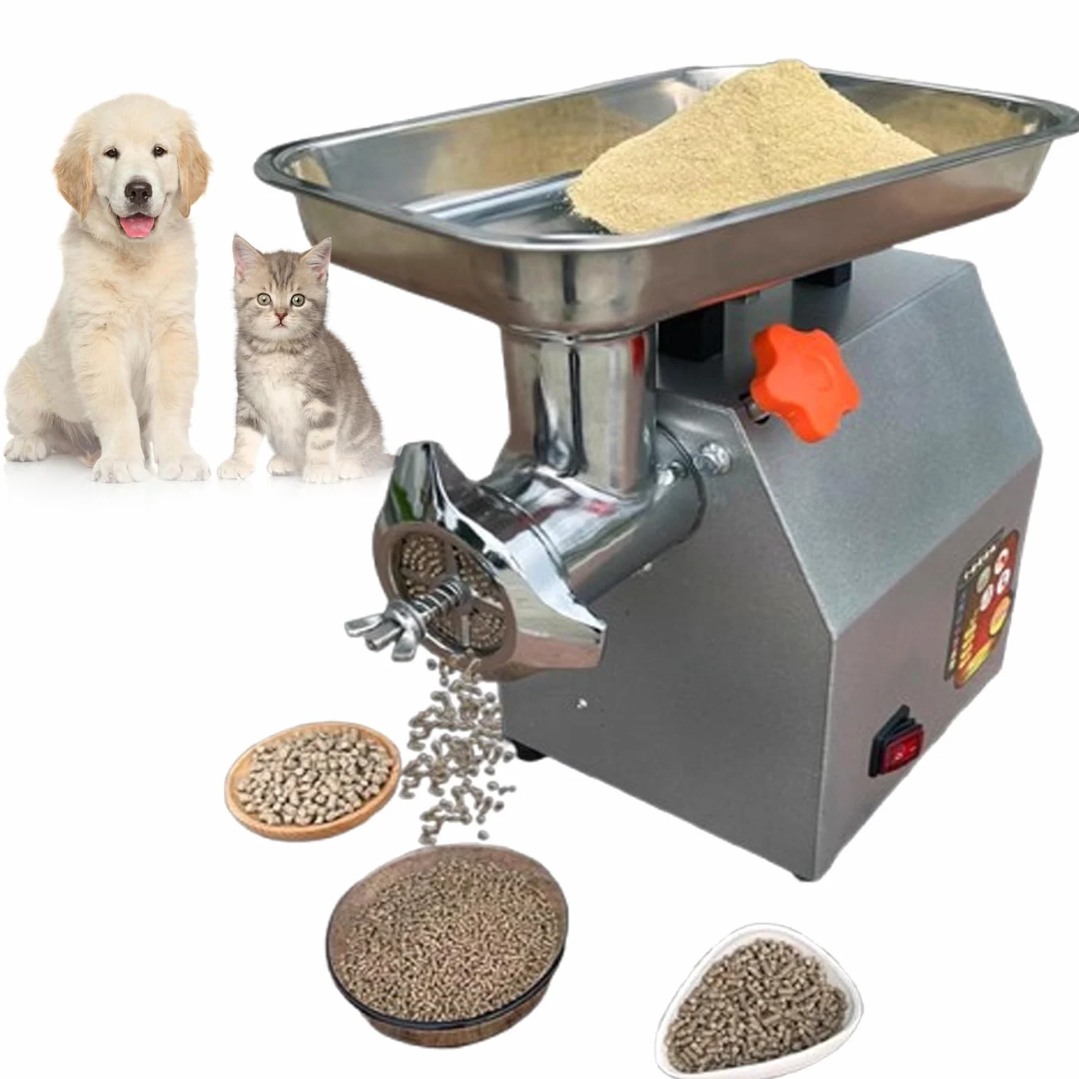 Máquina eléctrica de pellets de alimentación para animales, 220 V, molino de alimentación de pellets para procesamiento de piensos, máquina de pellets para animales con múltiples tamaños de molde