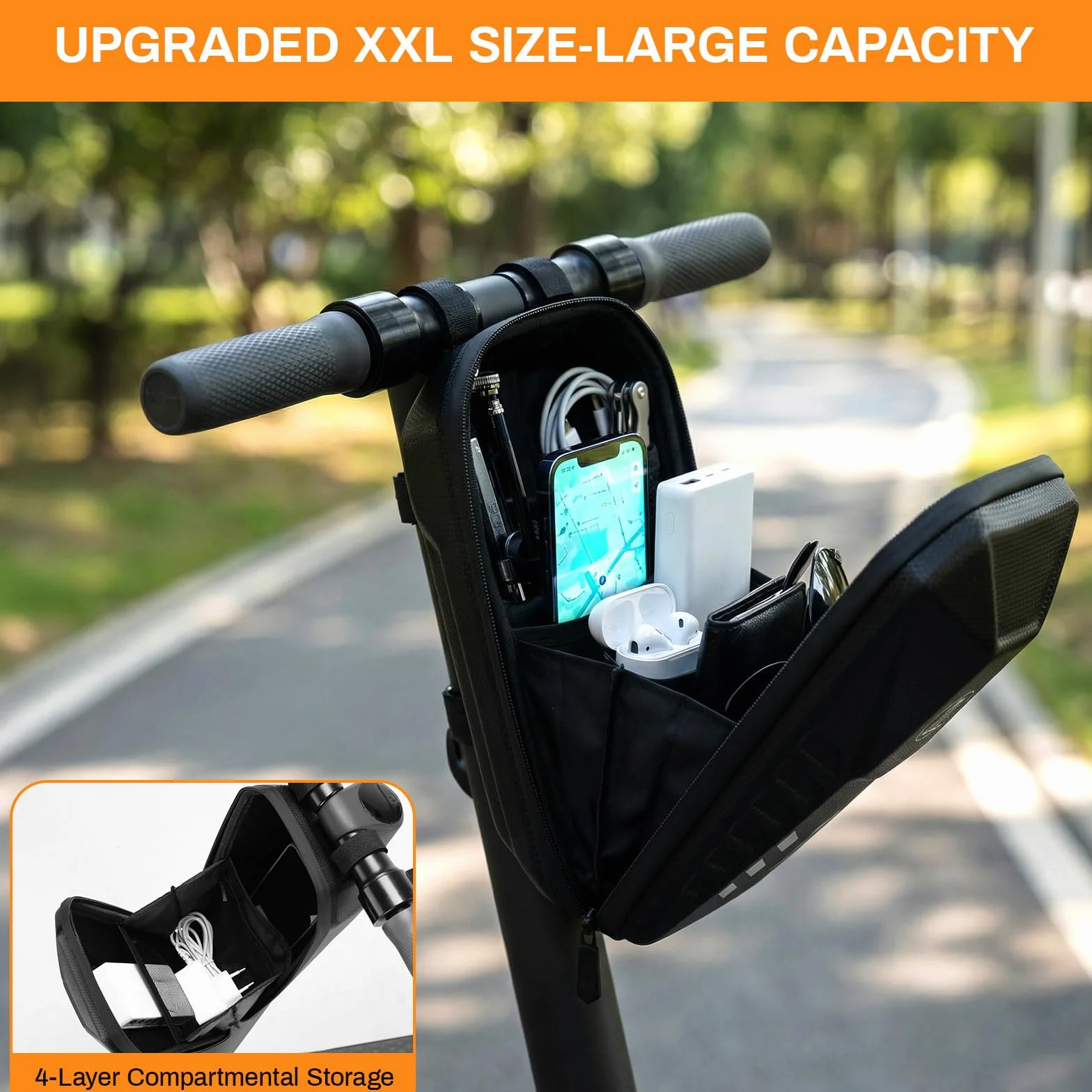 TLGREEN Bolsa impermeable para patinete eléctrico, 3L/4L gran capacidad, para Xiaomi Mijia Sedway Ninebot