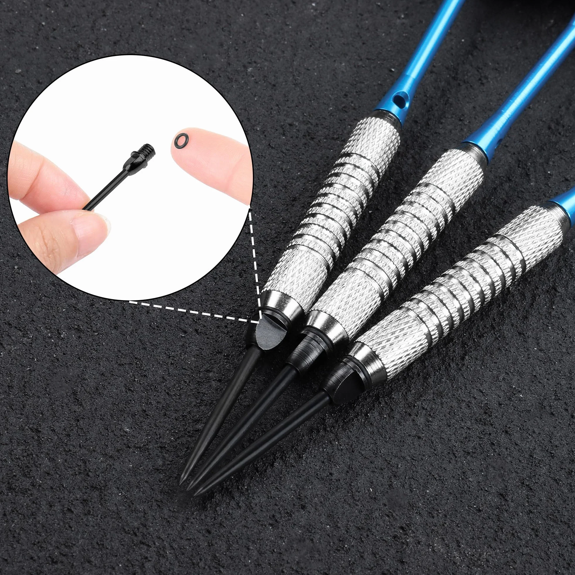 CyeeLife puntas de dardos de acero 2BA con anillos de goma y sacapuntas