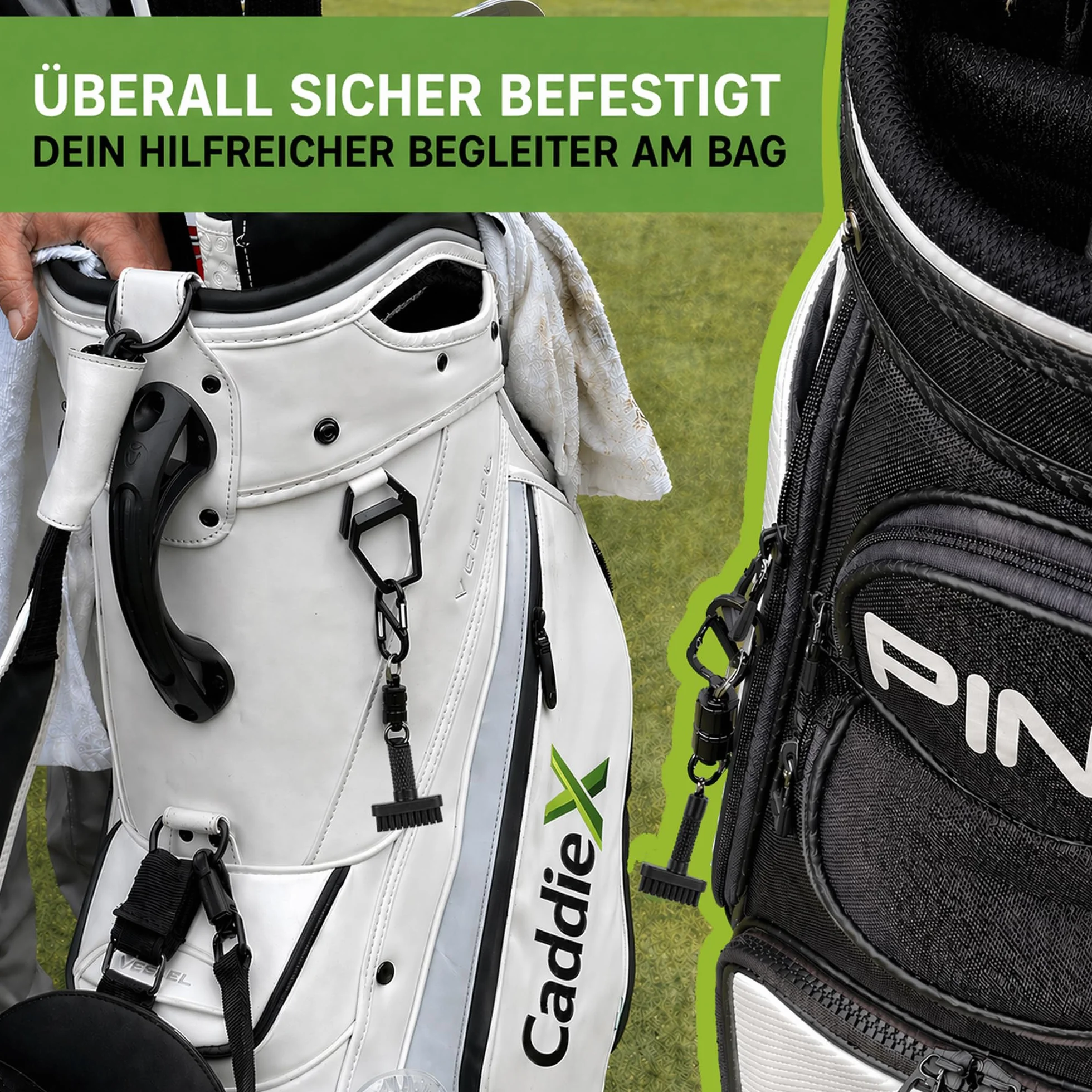 Cepillo de golf inteligente CaddieMag imán extraíble cerdas de nailon ligero