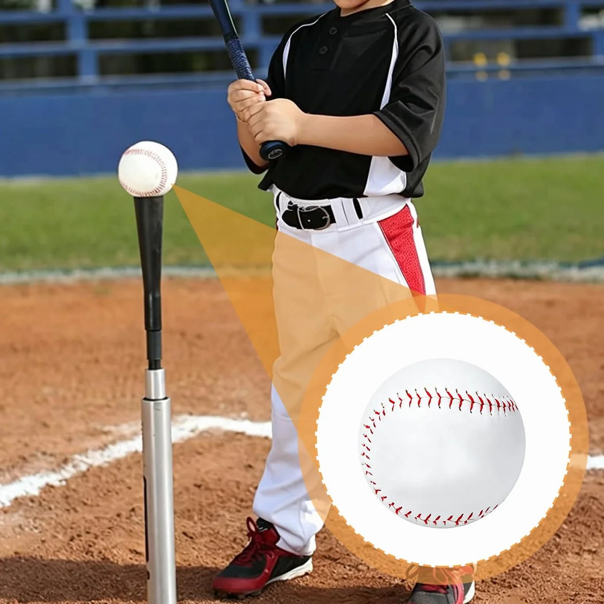 Ubric 3 piłki baseballowe standardowe skóra syntetyczna trening młodzież dorośli szkoła halowa zewnętrzna biały