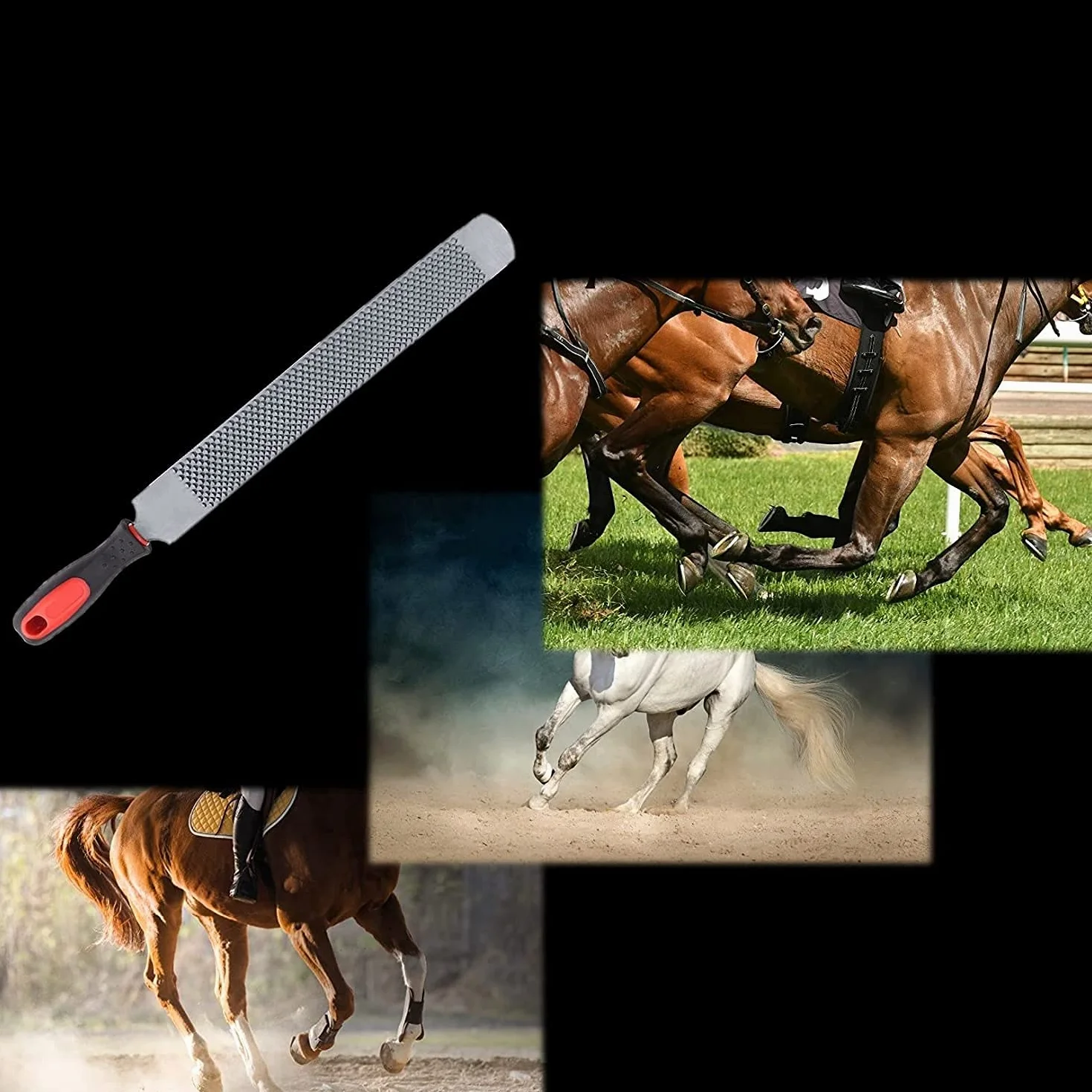Zerodis Herramientas de Corte de pezuña Raspador de pezuña de Doble Cara Archivo de pezuña de Caballo Cuidado de pezuñas para Caballos Herramienta Profesional de herrador