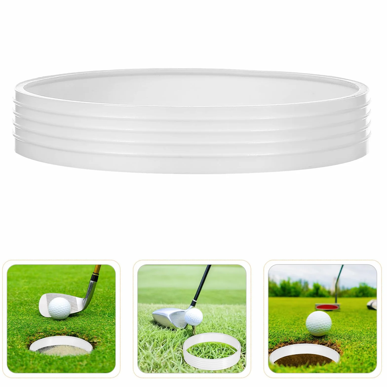 SOIMISS Anillos Blancos para Hoyos de Golf de 8 Piezas en Plástico PP
