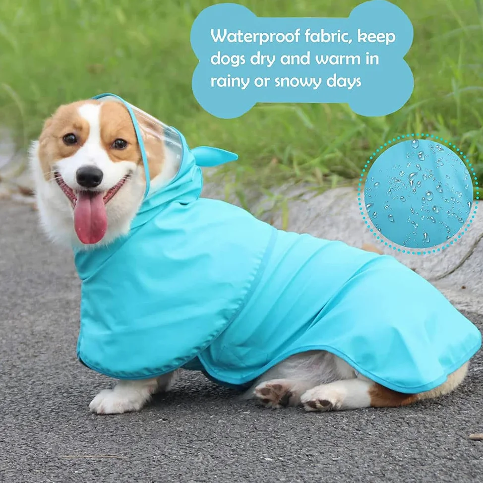 Impermeable para Perros, Chaqueta Impermeable for Perros, con Capucha, Poncho Ligero for Cachorros Anilla for Correa for Usar en días de Nieve y Niebla(4XL)