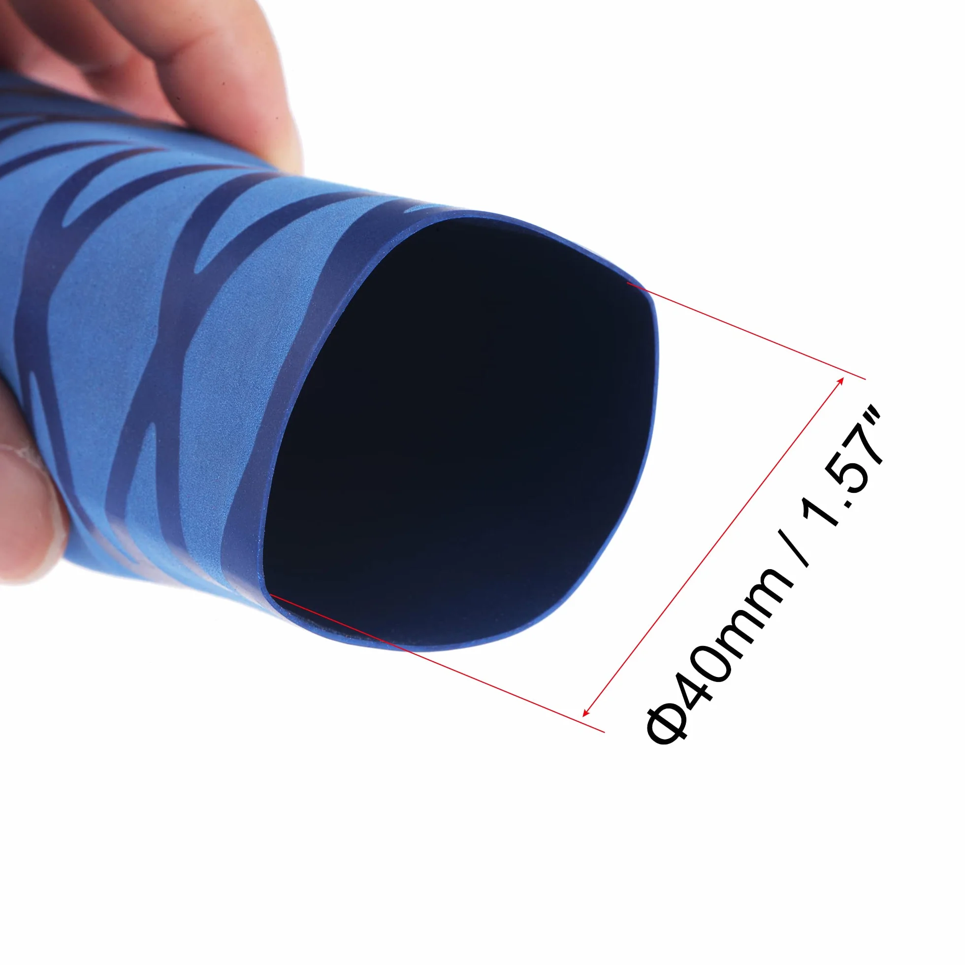 Termorretráctil Envoltura Tubería 40mm 65mm 1.6pies 2:1 Relación Azul