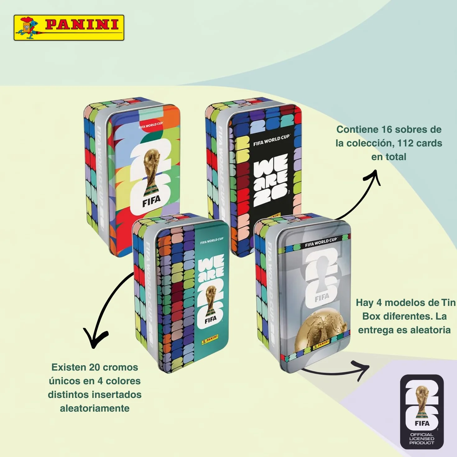 Panini FIFA World Cup 2026 Cromos Classic Tin Box 10 Sobres Colección Oficial 4 Modelos