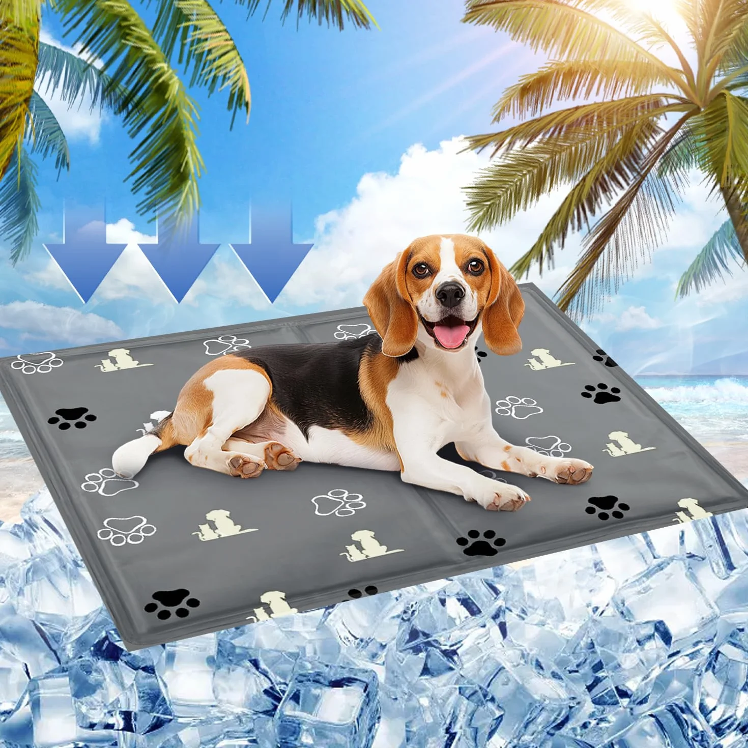 Manta Fría y Cama Refrescante para Perros y Gatos 65*50cm con Gel No Tóxico, Duradera Refrigerante Ideal para Mascotas Pequeños Medianos en Verano