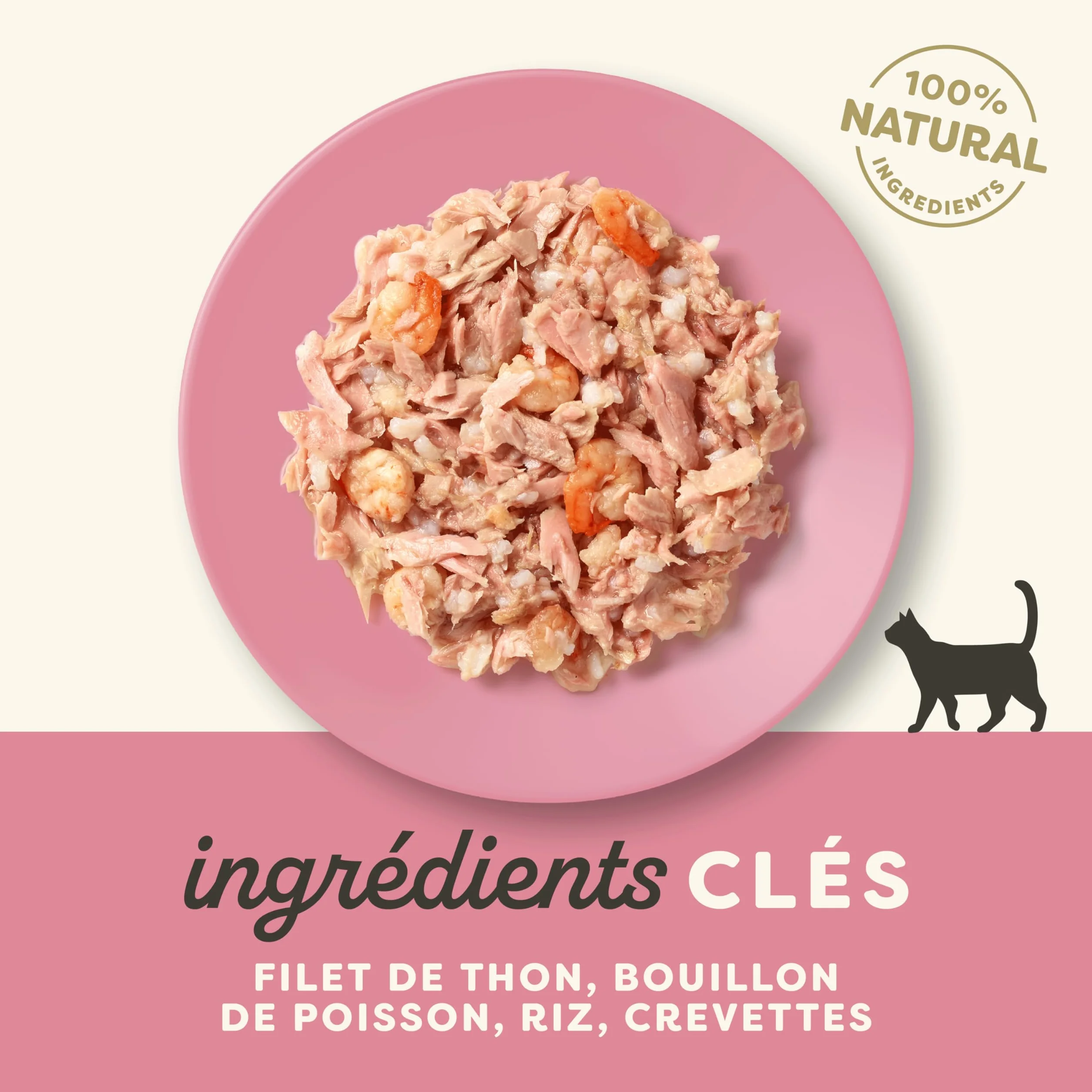 Applaws Comida para Gatos 100% Natural, Lujoso Filete de Atún con Langostinos en Caldo, 10 tarrinas de 60g