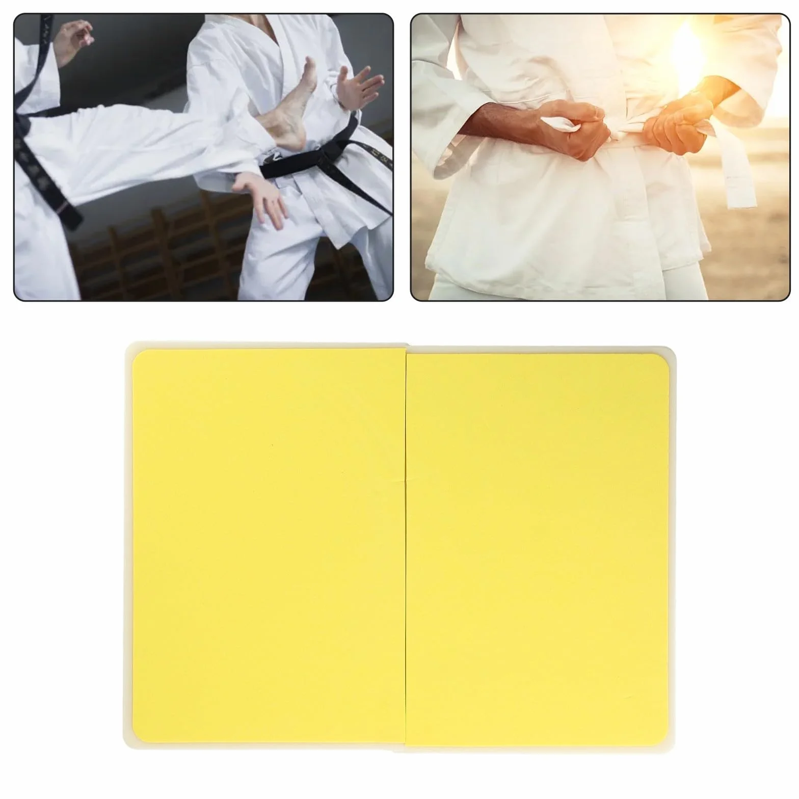 Tabla de rotura de taekwondo reutilizable 31 x 23 cm para niños y adultos amarillo