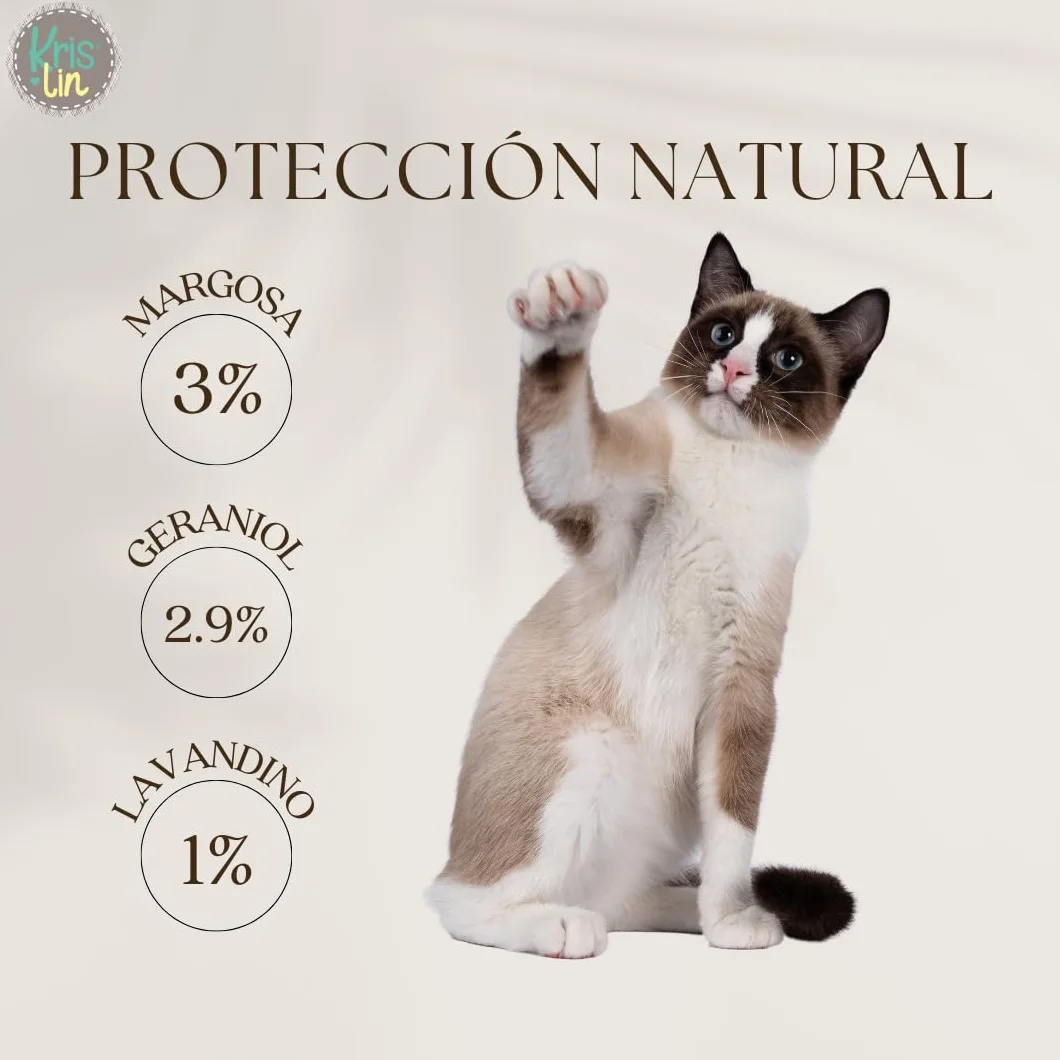 Pipetas Repel para Gatos con Margosa, Geraniol Y Lavandino, contra pulgas, garrapatas e Insectos, Blister con 2 Unidades