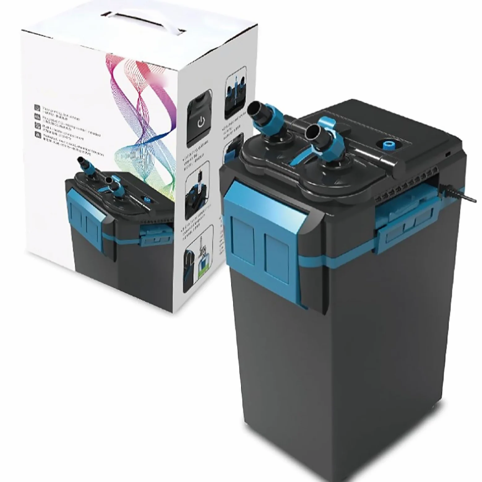 Cubo de Filtro Externo para Tanque de Peces, Filtro Externo para Tanque de Planta de Agua de Cubo de Filtro, Utilizado en acuarios, se Puede conectar a una Botella de dióxido de Carbono para proporci