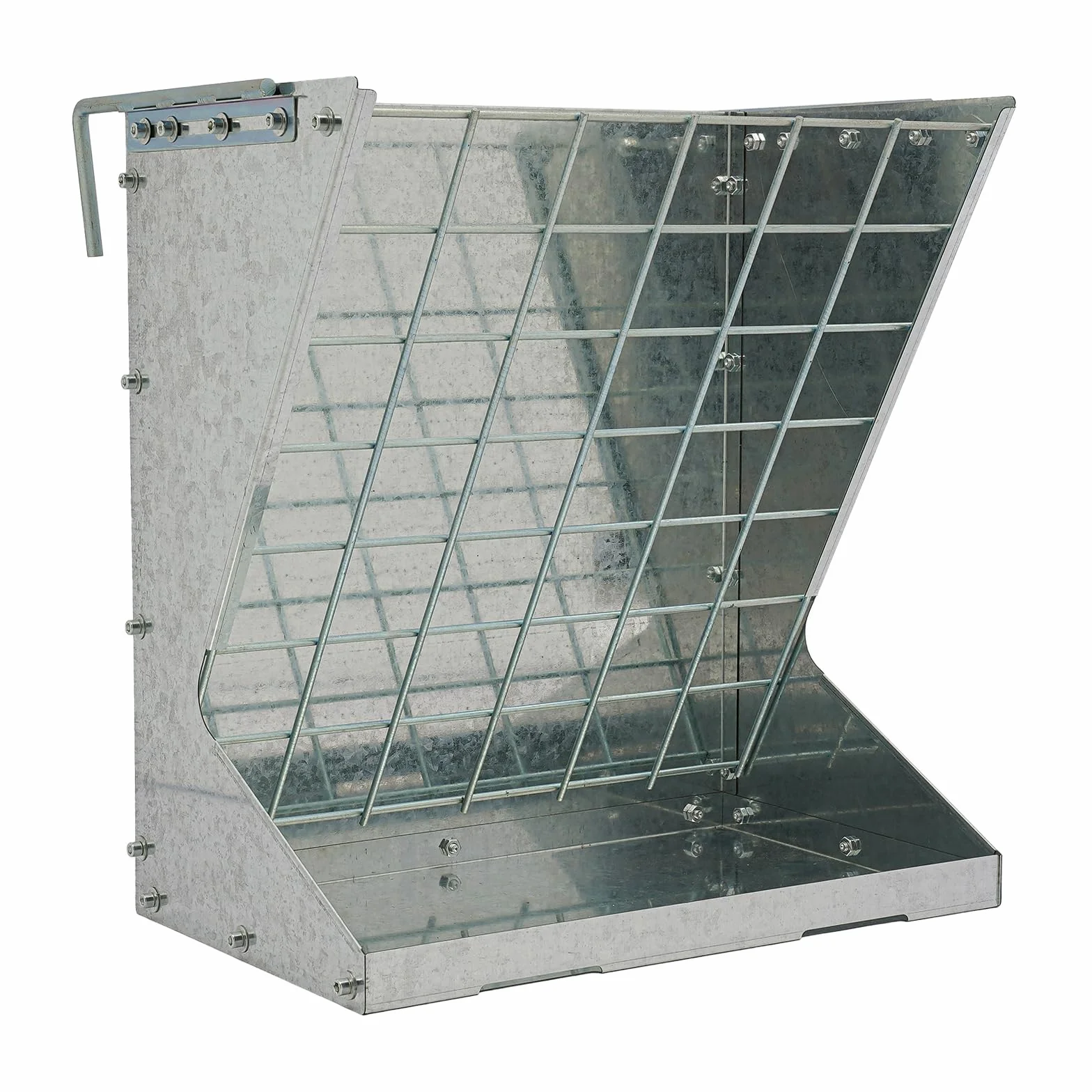 Comedero para heno 56,61 x 33,27 x 59,94 cm 2 en 1 de acero inoxidable para cabras, caballos, ovejas, conejos, vacas