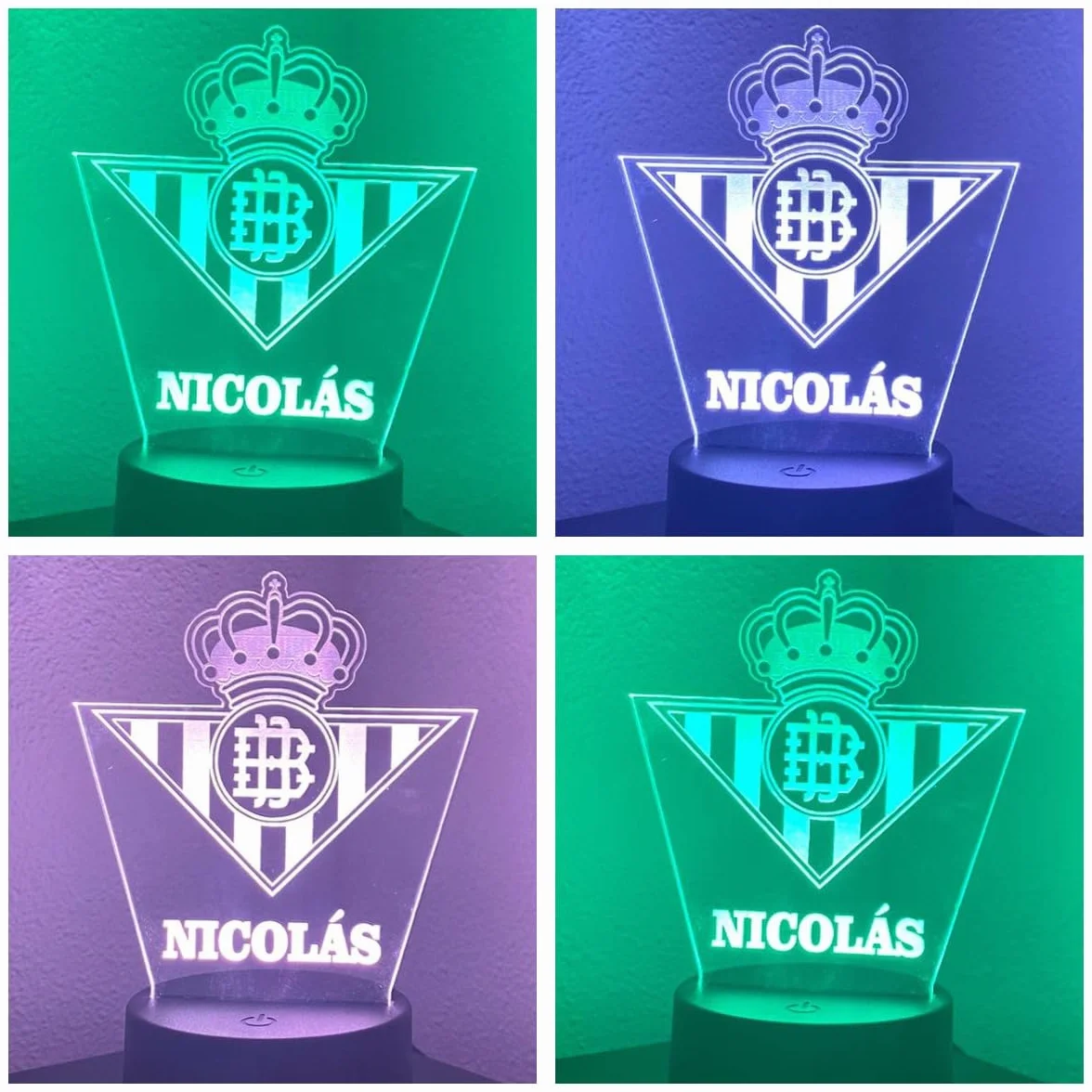 Lámpara LED RGB 16 Colores con Escudo Betis - Regalo Personalizado