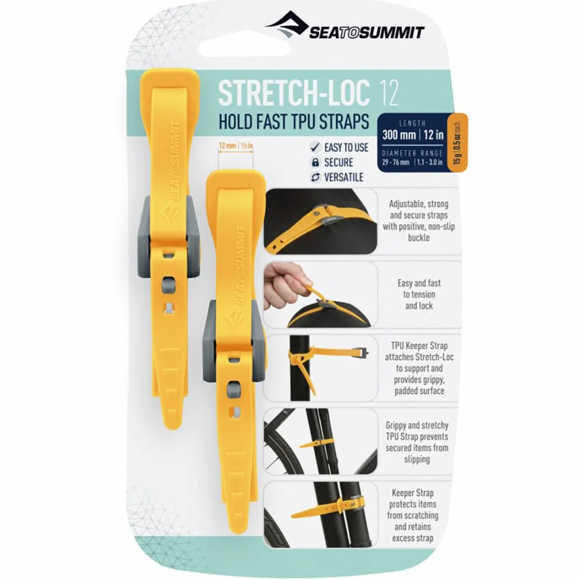 Sea to Summit Stretch-loc 30-20 mm x 750 mm Accesorios 2 Unidades