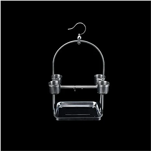 Jaula para pájaros de Acero Inoxidable para Loros, tamaño pequeño y Mediano, con diseño de Piel de Tigre, con Taza de Comida, para periquitos, Canarios, decoración de jaulas para pájaros, S