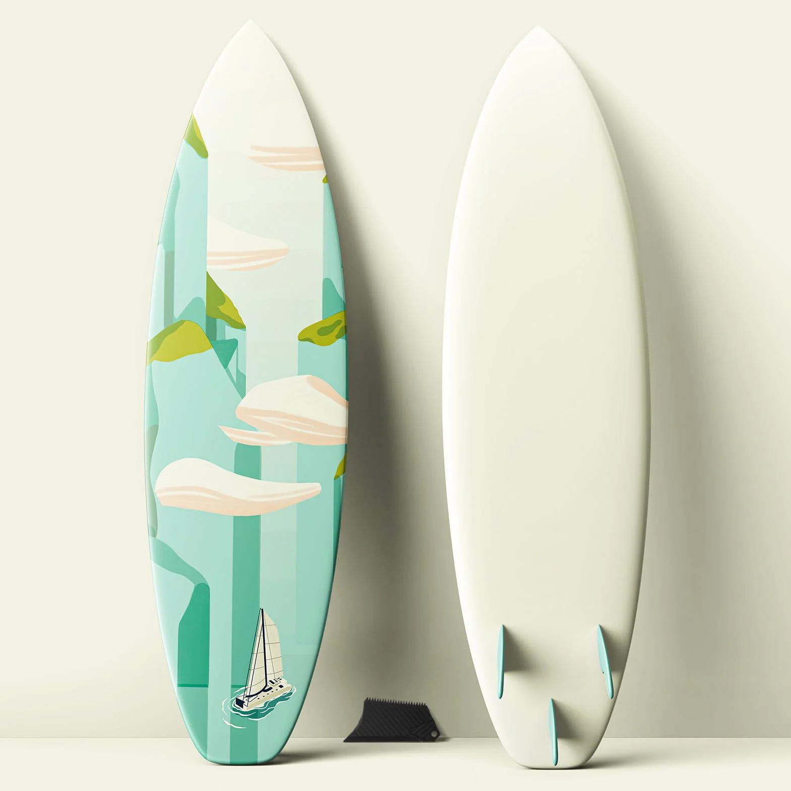 Peine Trapezoidal para Cera de Tabla de Surf con Textura de Carbono, ABS Resistente