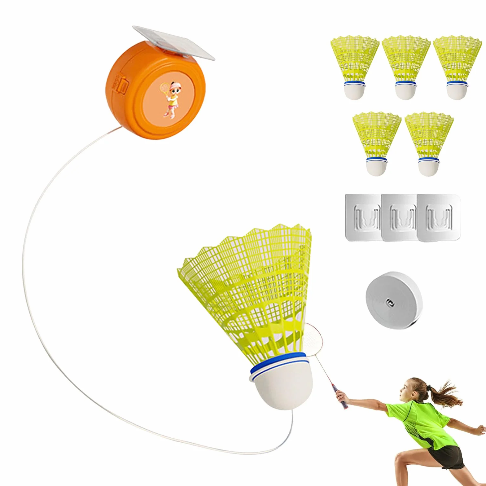 Dispositivo de bádminton ajustable, entrenador de coordinación para práctica en parques, jardines, salas