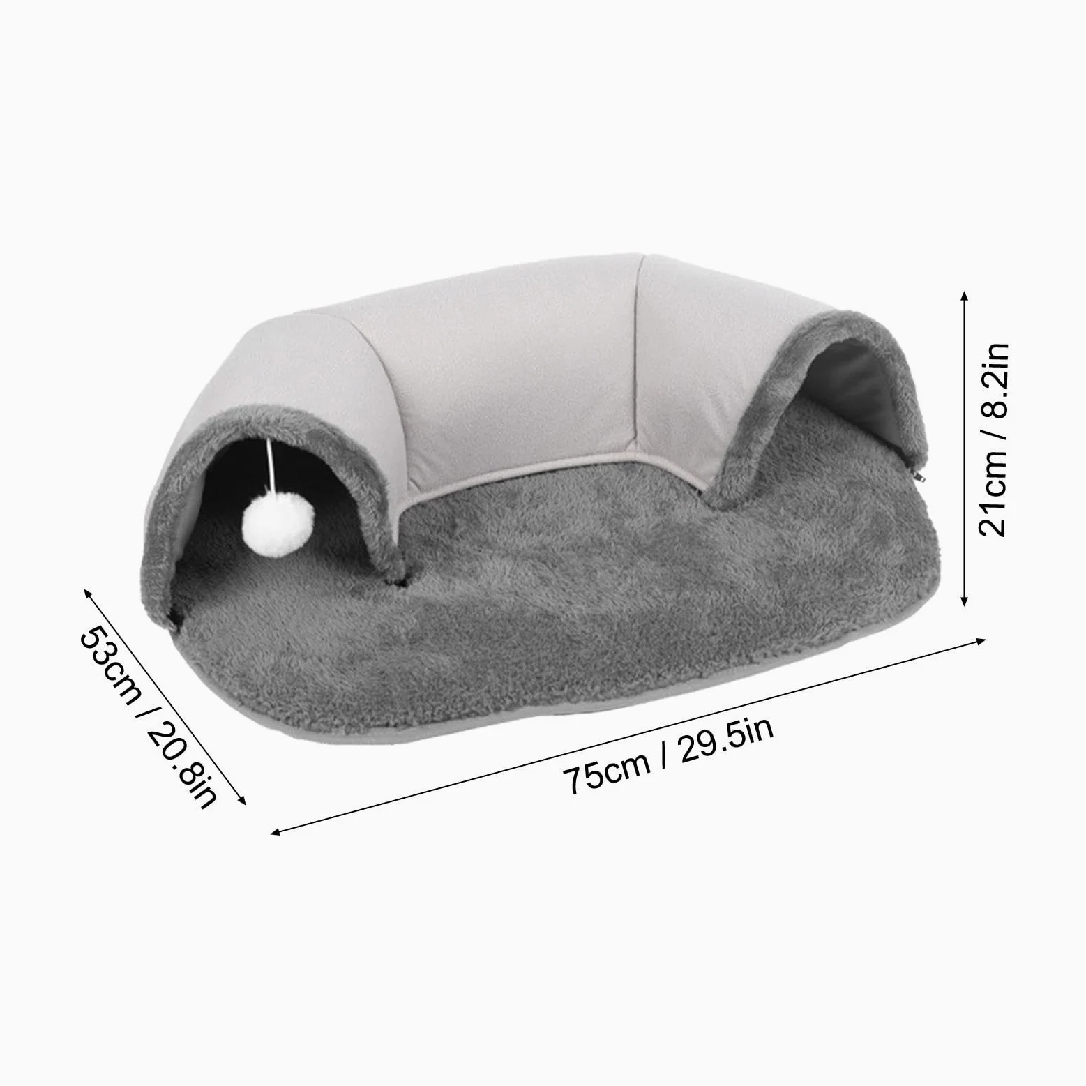 Paquete de túneles para gatos, cómodo de gatos, cabaña para mascotas | autocalentable | de juguete lavable para gatos, tapete interactivo para gatos, conejos, cachorros, 25.6 x 19.3 x 6.7