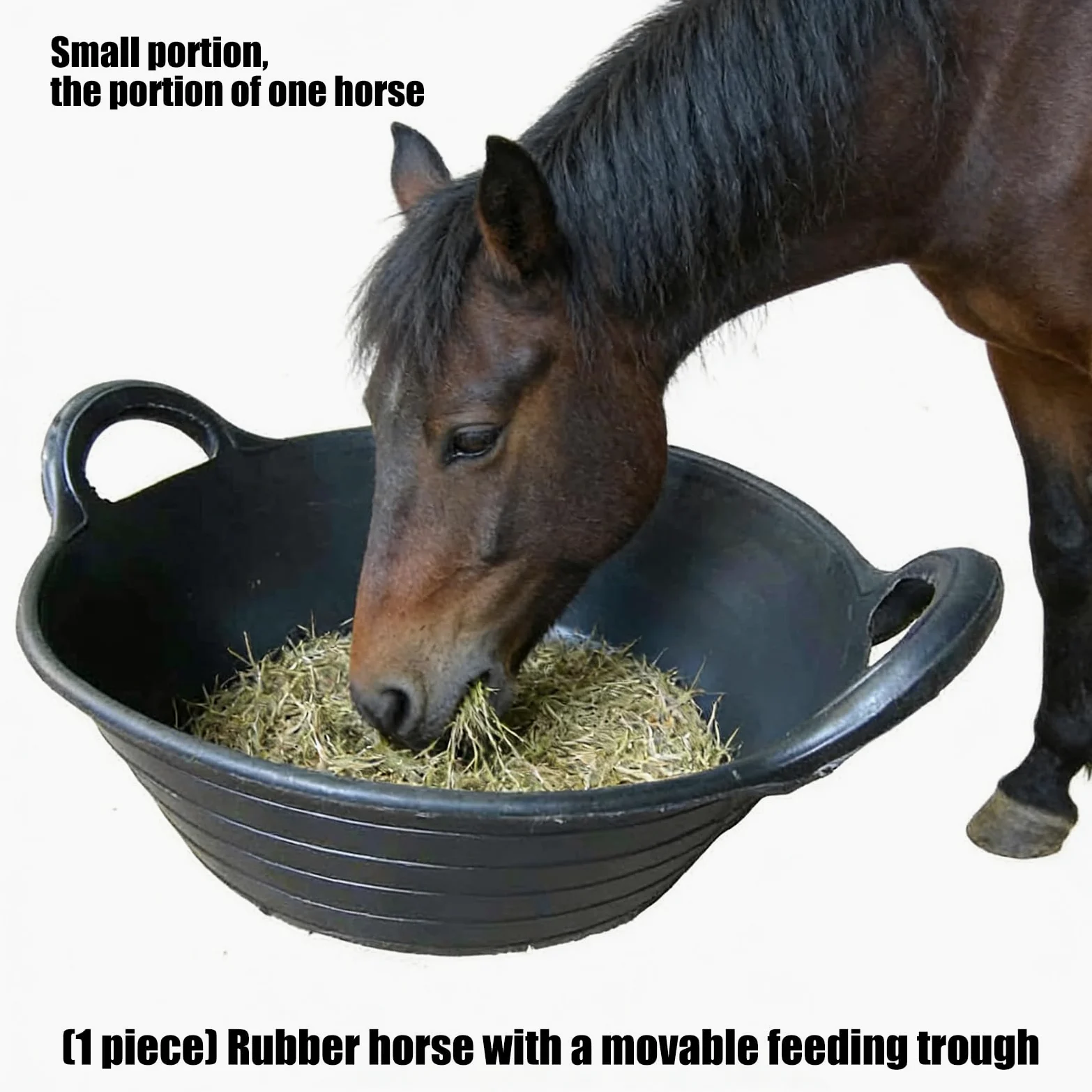 Gran comedero de goma para caballos construido para manejar condiciones desafiantes, espacio de alimentación seguro y cómodo, comedero de gran capacidad