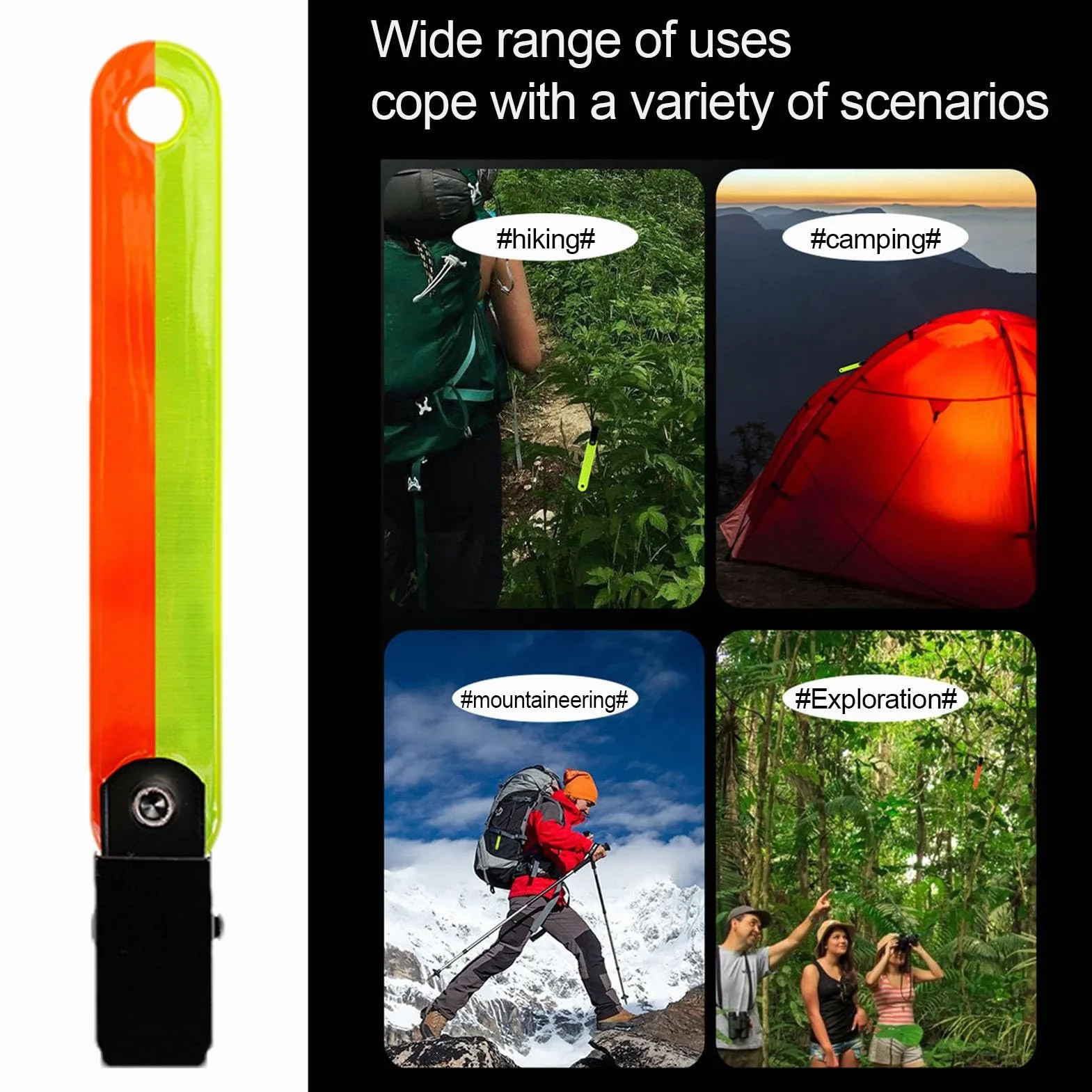 Marcadores de senderos para árboles de Alta Visibilidad con Clips - Tachuelas reflectoras de PVC, Cinta Impermeable