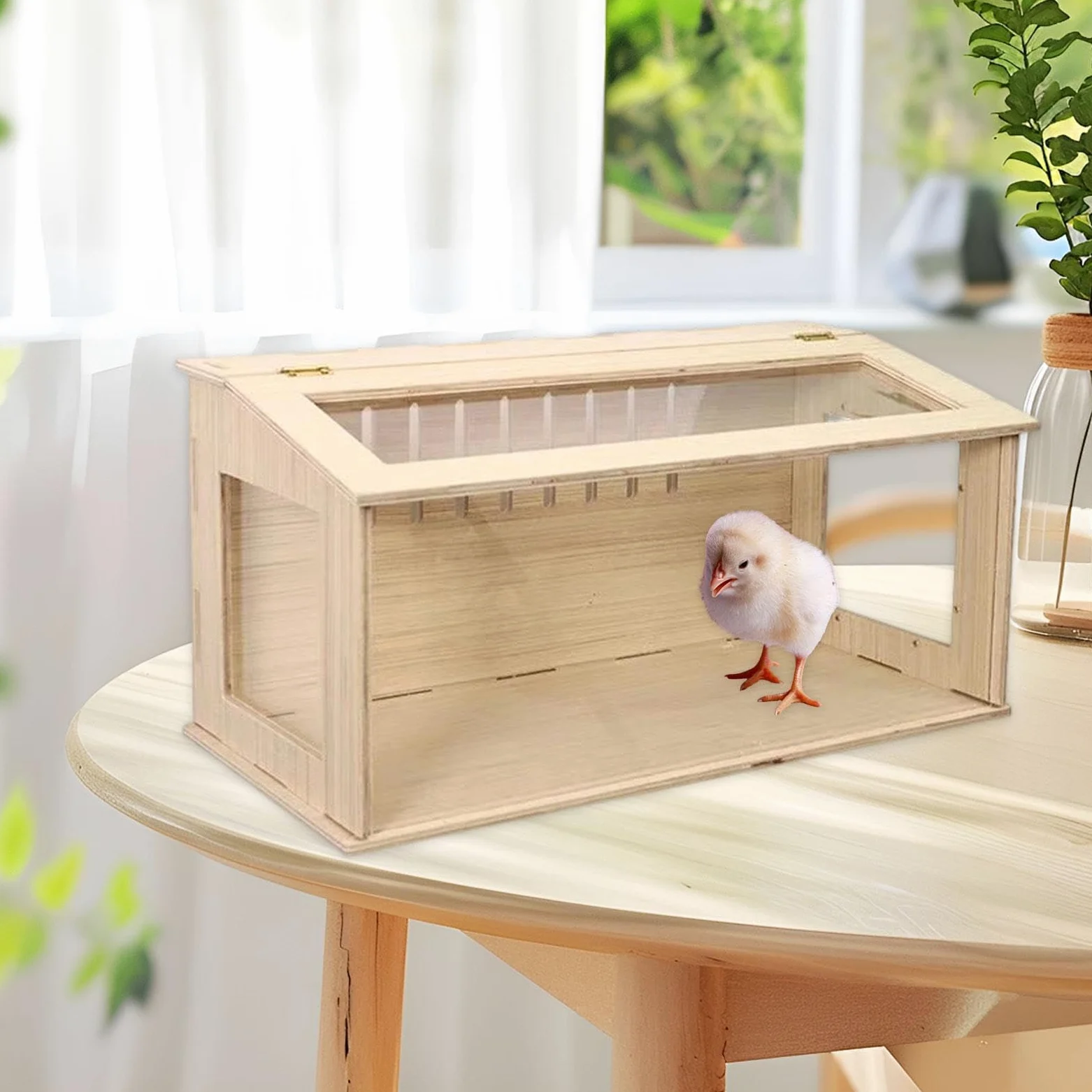 F Fityle Jaula para Hámster de, Caja de Cría de Pollos con Ventana, Escondite, Nido, Hábitat para Ratones Y, Caja Nido para Ratones, Ratones Y, Lados Transparentes de 40 cm