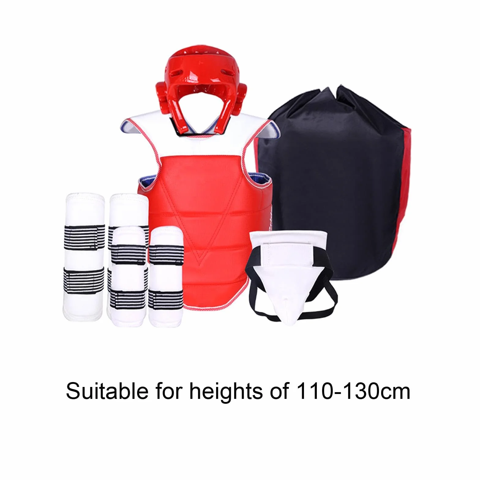 Conjunto de Equipo de Protección de Taekwondo para Uso Masculino, Protector de Piernas y Brazos, Uniforme de Taekwondo