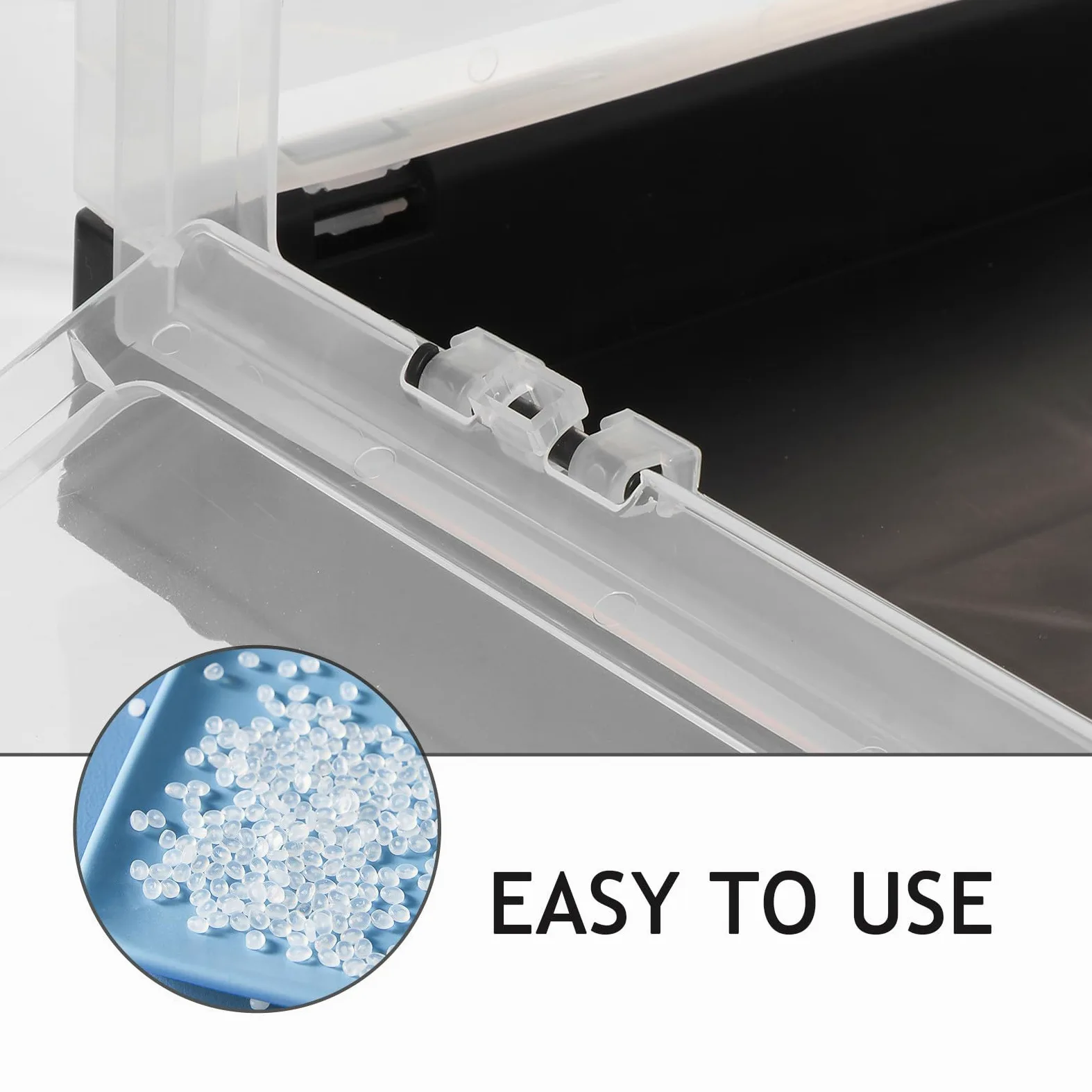 Caja de Cría para Hámster y Erizos de Plástico Negro, Diseño Plegable Múltiples Orificios de Ventilación, Fácil de Almacenar y Abrir por Delante y Arriba