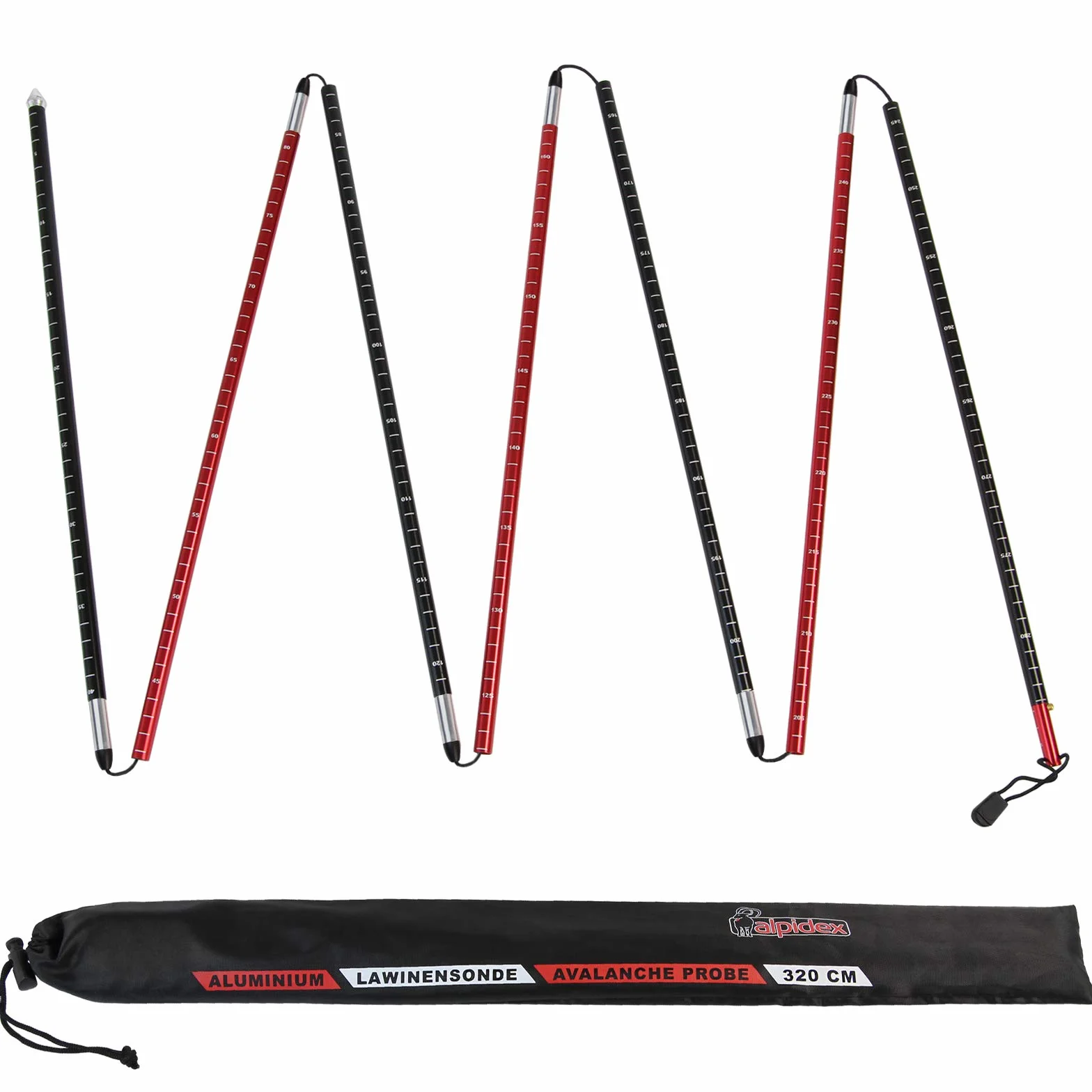 ALPIDEX Sonda Avalancha Aluminio 260 cm 320 cm
