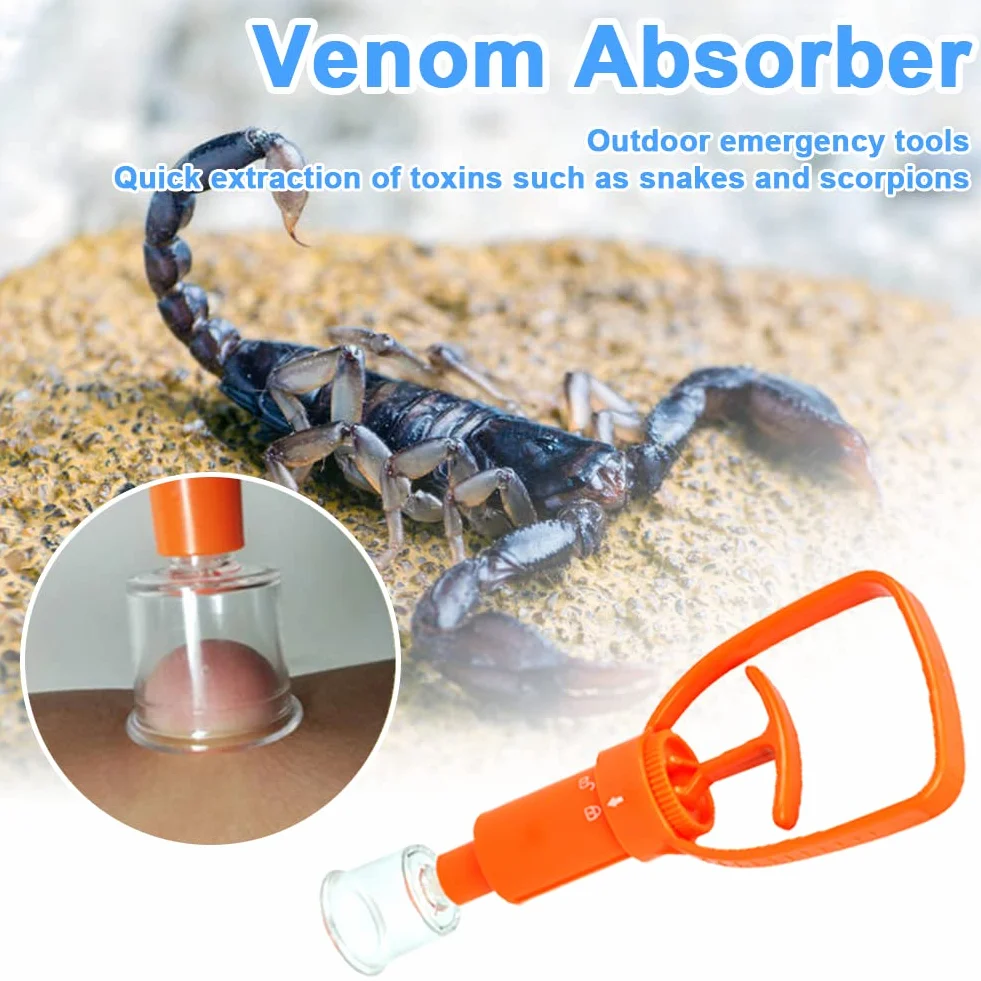Medical Supplies - Bomba extractora de veneno de primeros auxilios, succión al aire libre y portátil con una sola mano para eliminación de serpientes, abejas, insectos, picaduras y picaduras