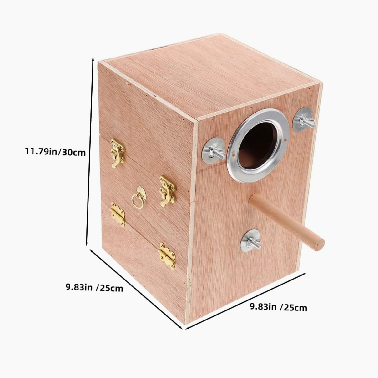 Caja de Cría para Periquitos con Soporte Posadero de Madera Nido Exterior Colgante para Conure Pinzón y Agapornis Refugio Cálido para Reproducción Invierno Fácil Instalación y