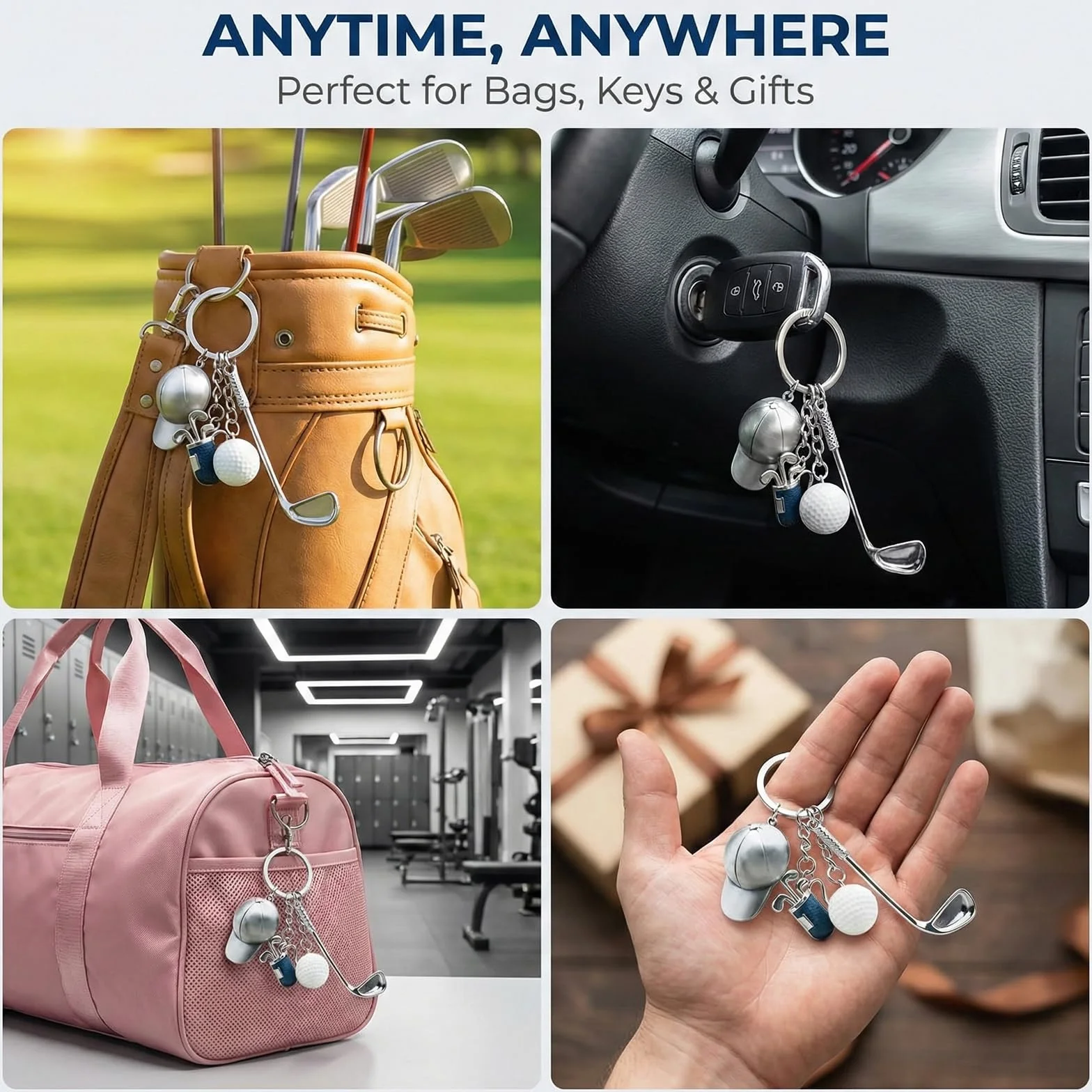 Llavero de Golf Mini Palo Colgante Bolsa Regalos Hombres Mujeres Pelota Deportes