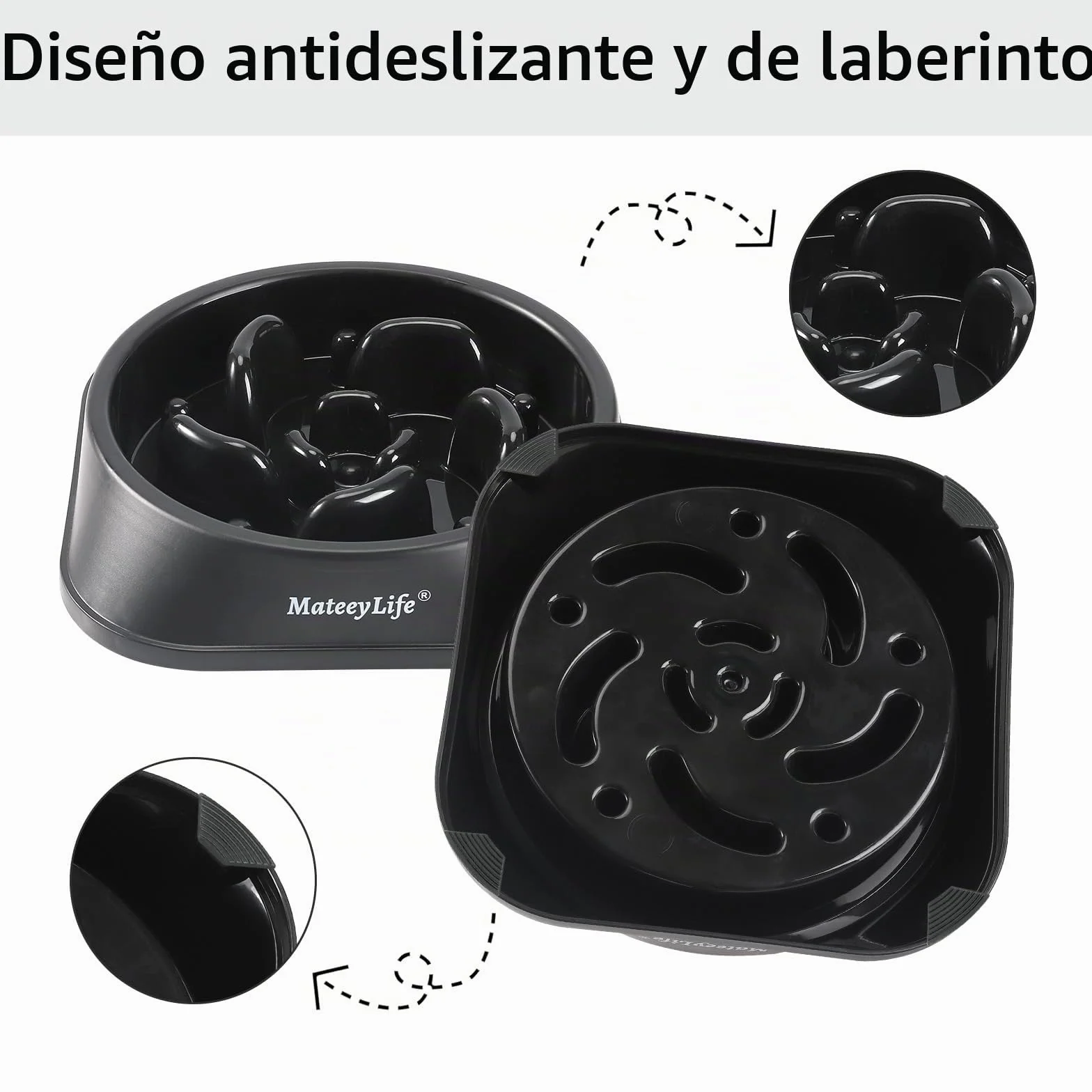 Mateeylife Comedero para Perros, Comedero Perro Antivoracidad para Cani Mediani e Grandi, Slow Feeder Anti Ingozzamento, Mediano 1 Unidad