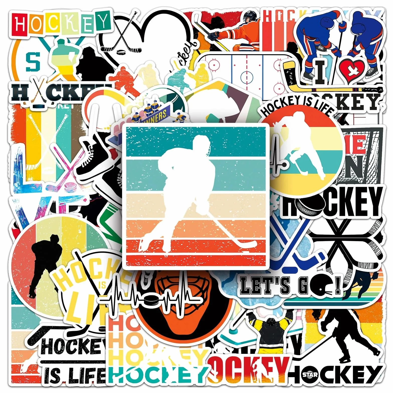 Pegatinas de hockey sobre hielo 50 unidades juego de vinilo para coche