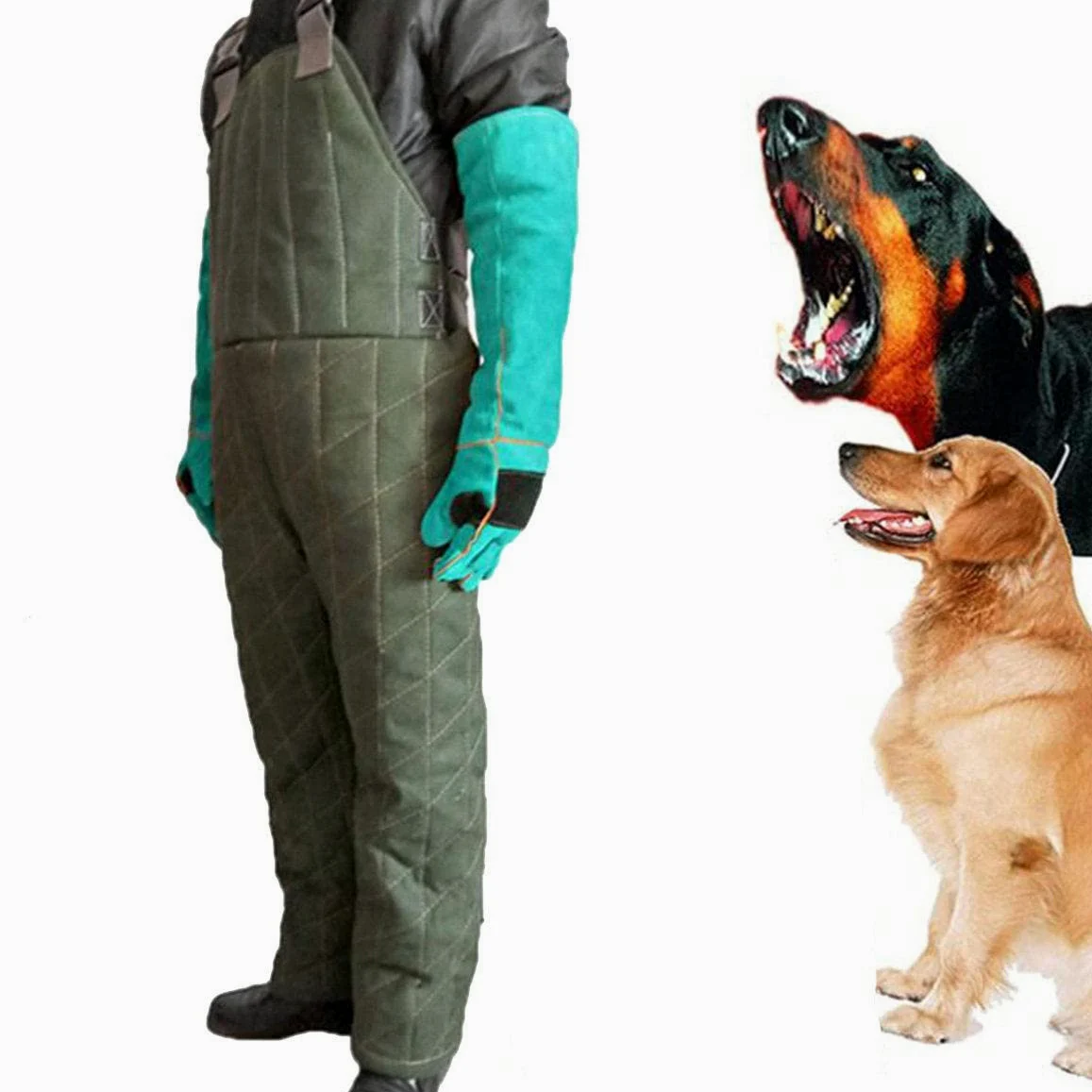 Mono Antimordeduras De Perro, Traje con Mangas Protectoras contra Mordeduras, Chaqueta Y Pantalones De Adiestramiento De Perros Policía para Perros Medianos Y Grandes (L)