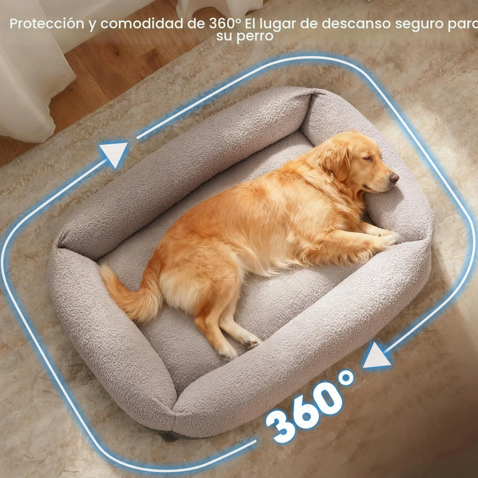 Pawk Cama Perro, Cama Perros Medianos Desmontable Lavable, Cesta para Perros Antideslizante Suave Anti-ansiedad Sofá Perro, 76x61x20cm