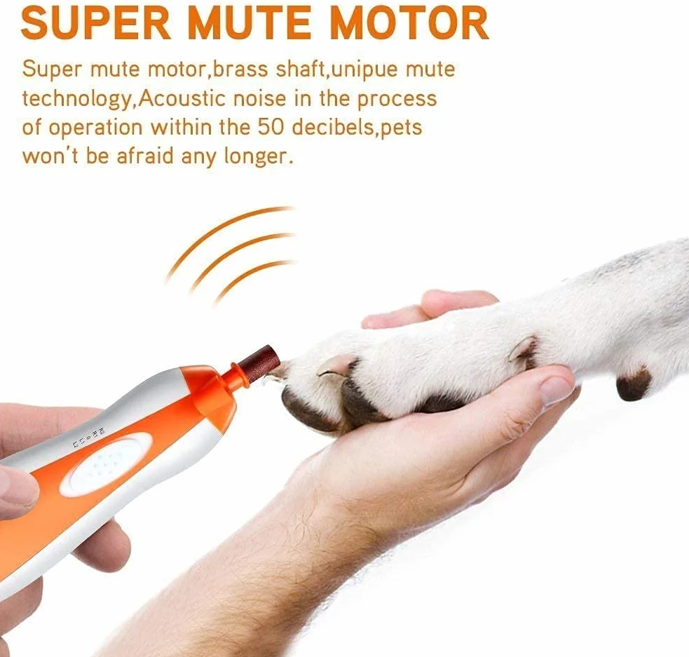 Pet Nail Grinder Papa eléctrica Trimerador Clipper Pequeño Medio Medio Perros Gatos Pequeños Animales Portátiles Patas Sin Dolor Impirt PAWAS Corte de Aseo