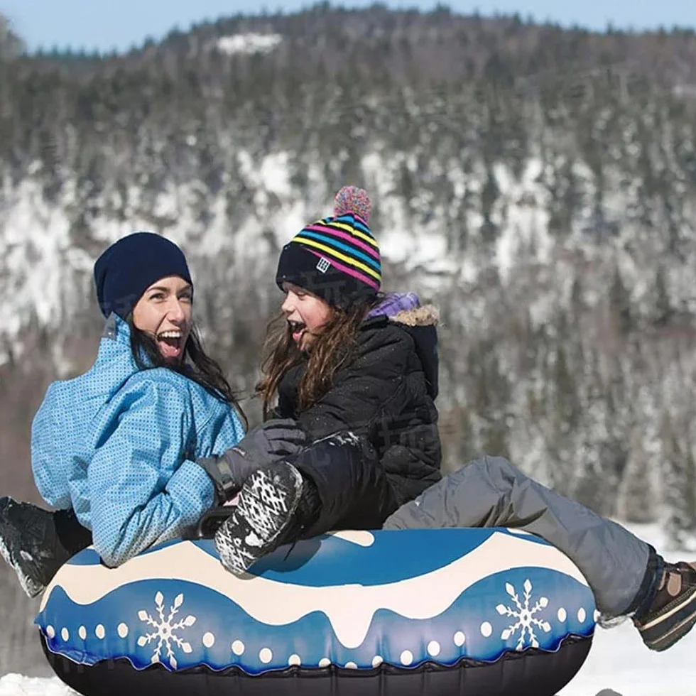 JanTeelGO Inflable Nieve Tubo Trineo para Niños Adultos, Tarea Pesada con Asas, Antiarañazos