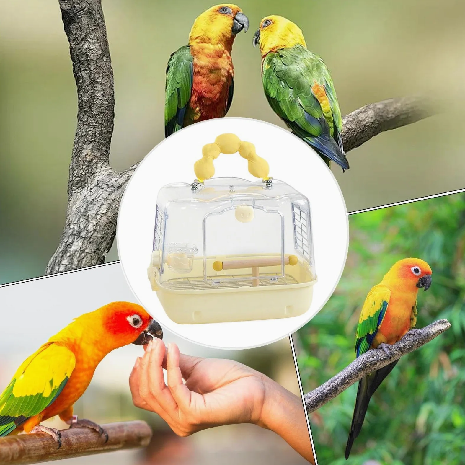 Jaula de Transporte para Aves de Viaje Bolsa de Transporte Ligera para | Mochila de Transporte para Periquitos para Paseos al Aire Libre y Aventuras de Ninfas Periquitos y Agapornis