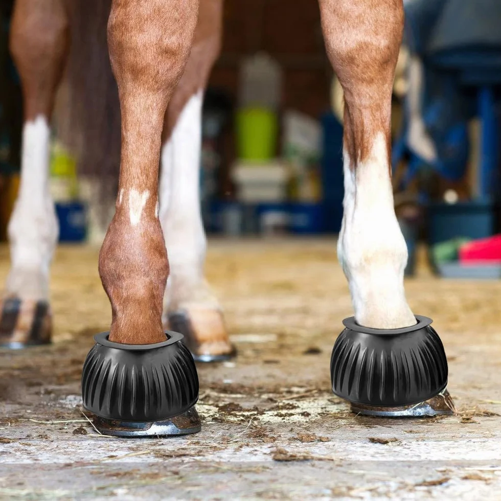 Campanas de protección para caballos, 1 par de campanas de goma para caballos, con cierre de autoagarre, para caballos, entrenamiento, competición, rehabilitación