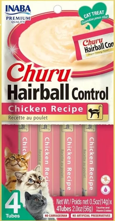 Churu Gato Hairball 12x4x14 Gr Alimento Húmedo para Gatos (Pollo)