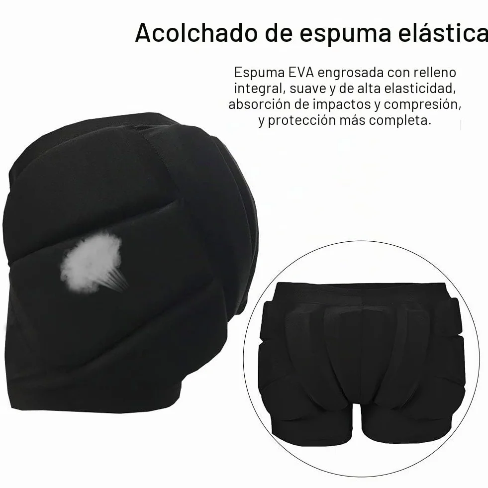 Anwangda Pantalones cortos acolchados protección cadera 3D para ciclismo patinaje snowboard equitación