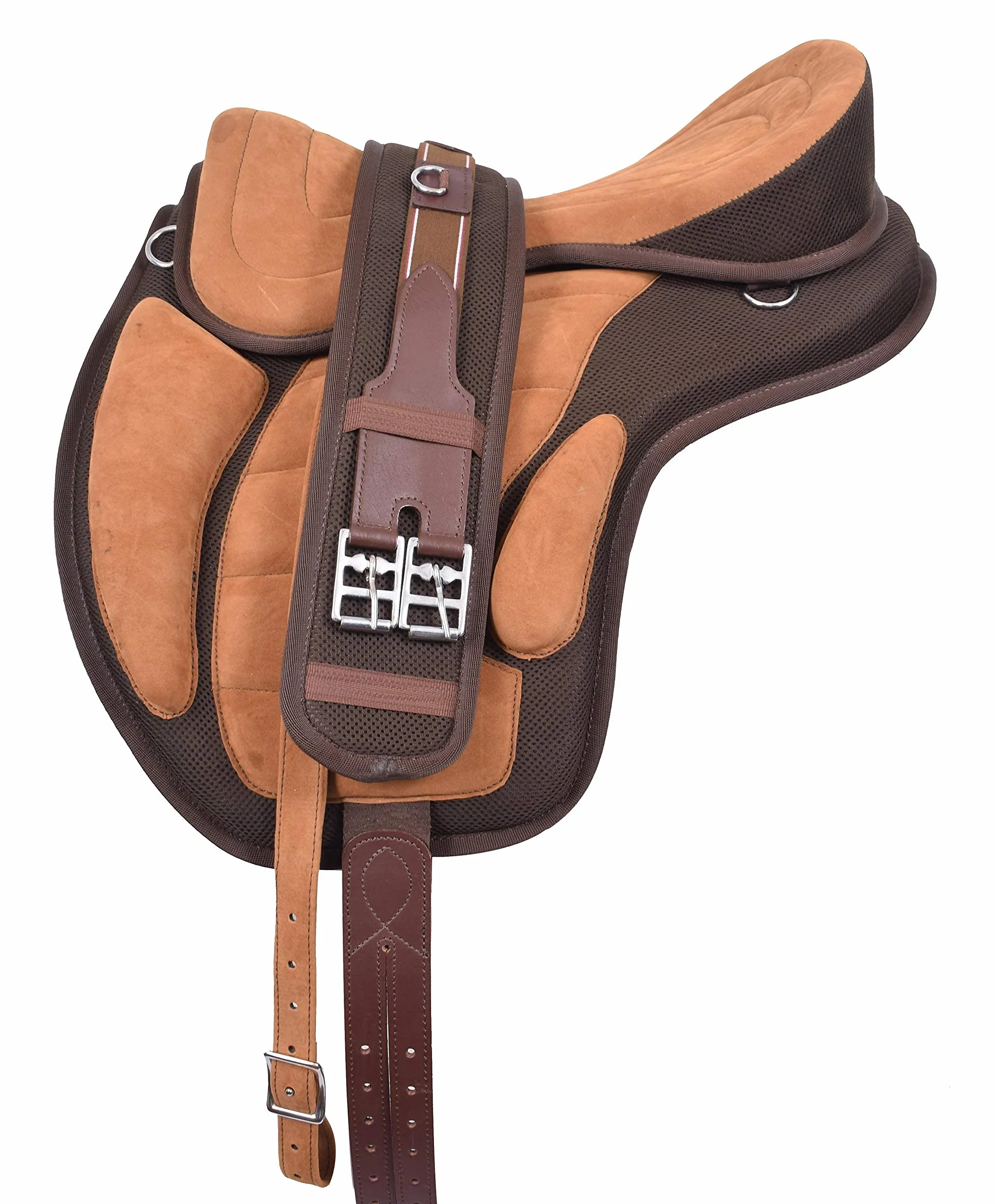 EU Sillas de montar de caballo sintético sin árbol Freemax Western Horse sin árbol con circunferencia a juego