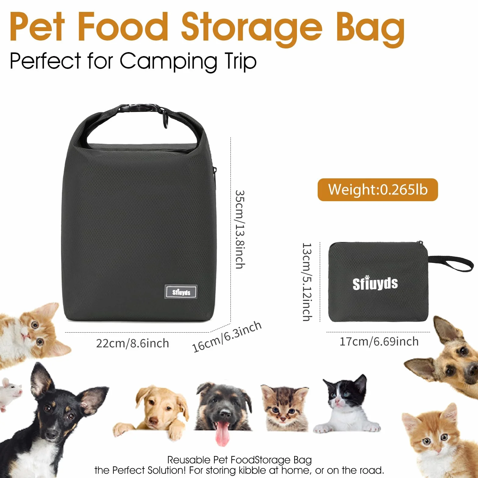 Contenedores de almacenamiento de alimentos para mascotas, bolsa de viaje para comida para perros con 2 cuencos plegables de viaje para perros, contenedor de almacenamiento impermeable para el