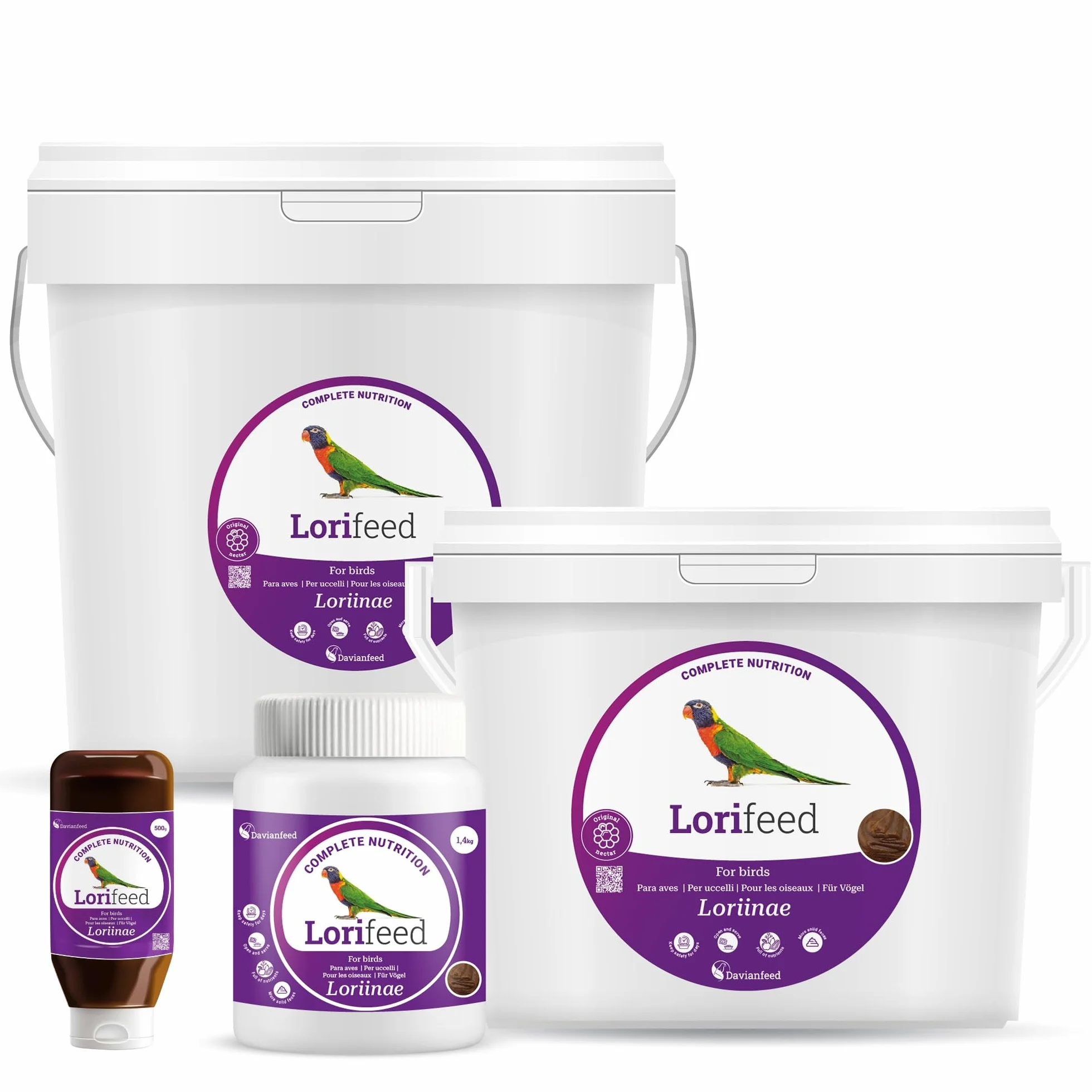 Lorifeed - Néctar Loris Completo 500g - Alimentación para Aves Nectarívoras - Fórmula Natural - Calidad y Salud Digestiva Premium - Davianfeed