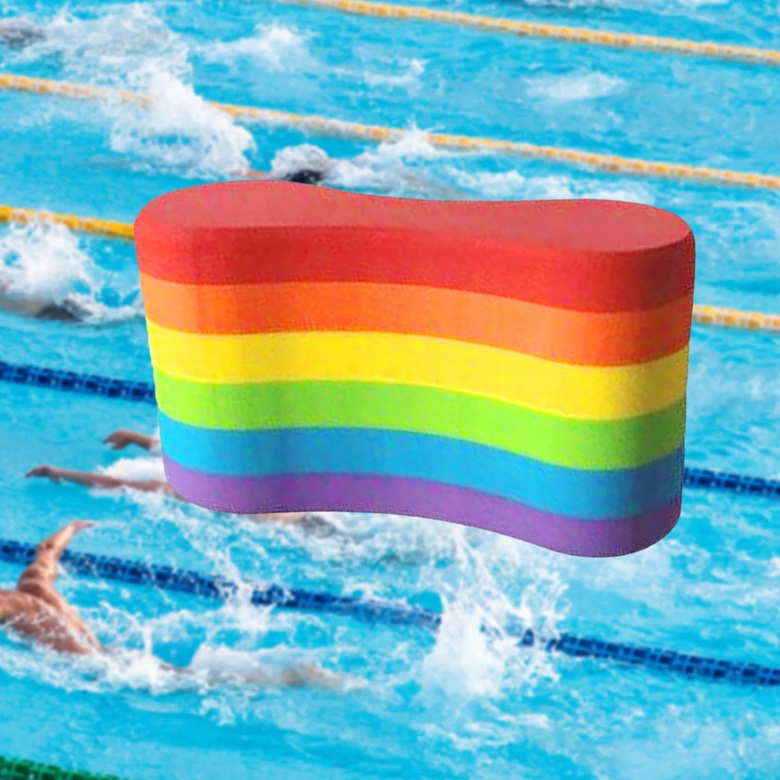 Perfeclan Pull Buoy Flotador Entrenador Natación Espuma Piernas Caderas Soporte Ayuda Piscina Principiantes Adultos Arcoíris