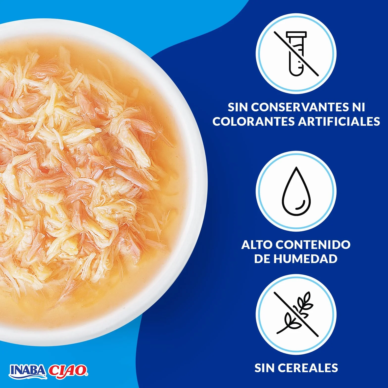 INABA Churu Broth - Caldo para Gatos - Snacks Receta Pollo y Salmón - Premios con Proteínas Animales - Sin Cereales, Conservantes, Colorantes - Sólo 16Cal - 40g